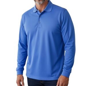 Byron Nelson Eleven Straight Men's Blue Golf Polo Long Sleeve Shirt Size XL NEW